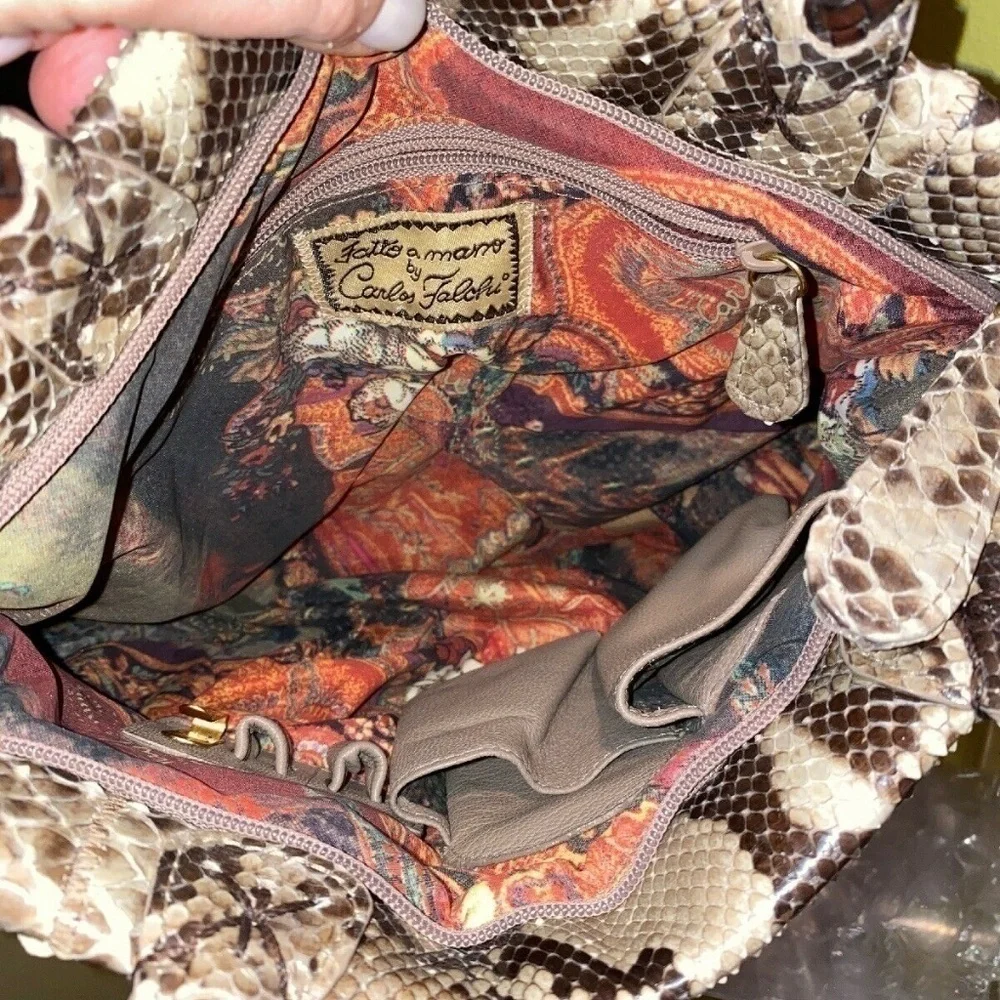 Carlos Falchi Fatto a Mano Genuine Snakeskin Bag